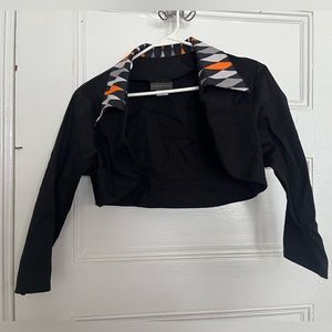 Pinup Couture Black Bolero with Halloween Harlequin Collar